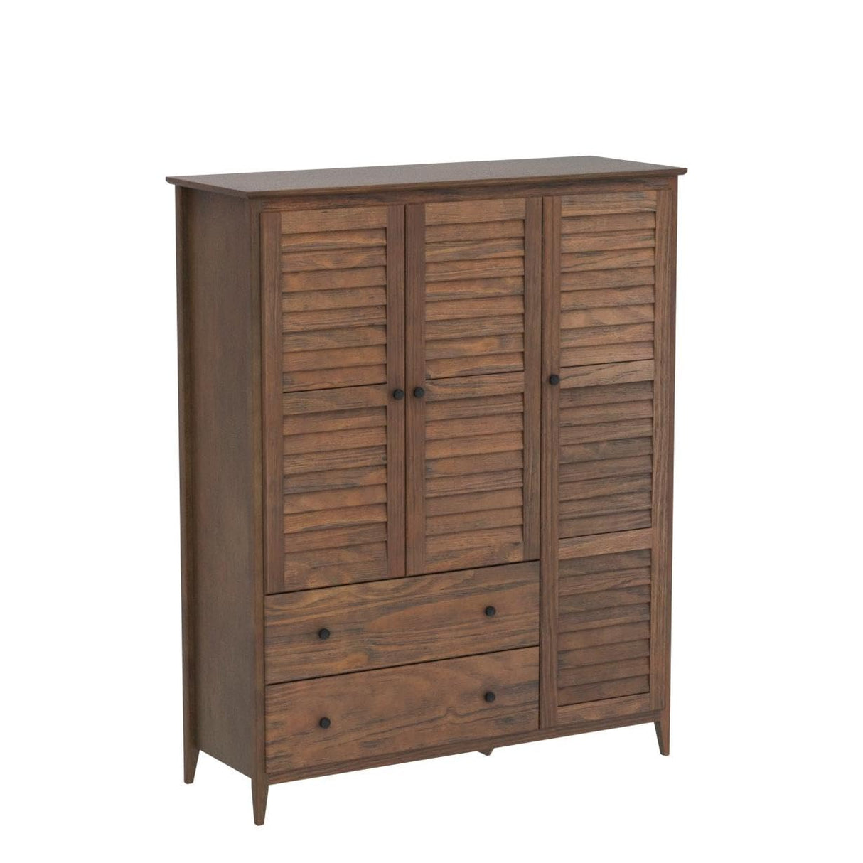 Grain Wood Furniture Greenport 3-Door Wardrobe, Brushed Walnut Grain Wood Furniture