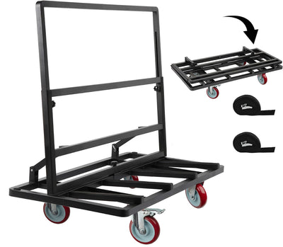 Eastrexon Folding Drywall Cart, Drywall Dolly w/ 5" Swivel Casters, 44.5" x 22" x 40" Plywood Cart w/ 2000 LBS Load Capacity, Portable Panel Truck Cart for Handling Plywood, Plasterboard, Glass