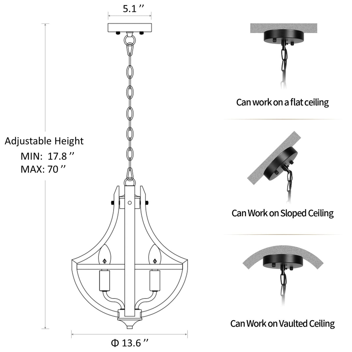 4-Light Farmhouse Dining Room Light Fixture, Adjustable Height Hanging Wood Vintage Pendant Lights for Kitchen Island Hallway Foyer Entryway Breakfast Area Bedroom Klgxnrd