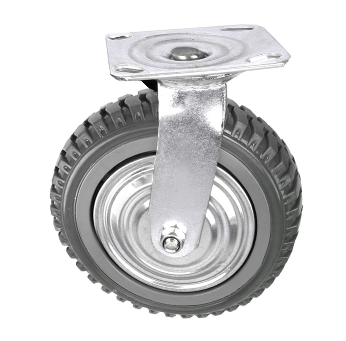 tonchean 6 Inch Rubber Caster Wheels Heavy Duty Anti-Skid Swivel Casters 1653Lbs Silent Universal 360 Degree Rotation Ball Bearing Set of 4 (All Swivel,2 with Brake Lock, 2 Without) tonchean