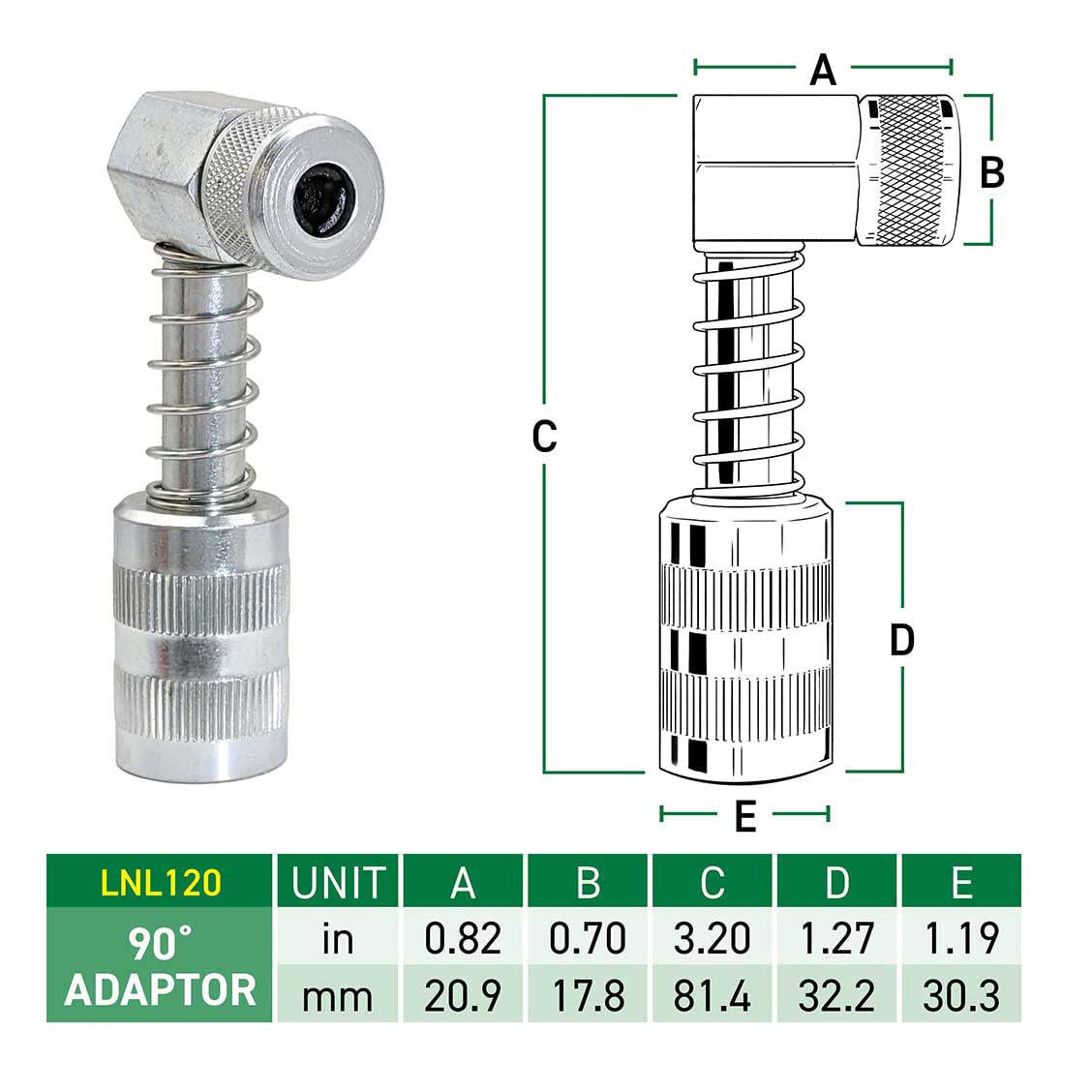 LockNLube 90 Degree Grease Coupler Adapter LockNLube