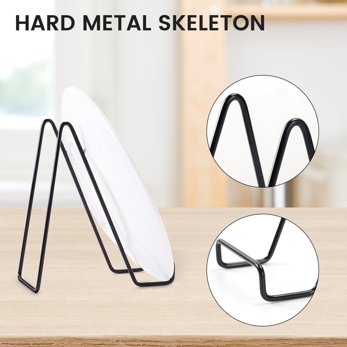 Tongyuyan 6 Pack 6 Inch Plate Stands for Display,Book Display Stand,Metal Plate Holder Display Stands,Small Easels for Display,Suitable for Books, Desktop Art, Images,Photos,and Collages Tongyuyan
