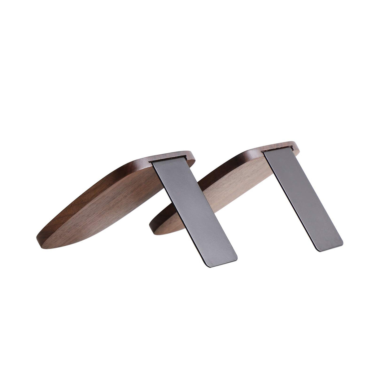 Muso Wood Book Ends for Shelves, Non-Skid Bookends for Heavy Books, Wooden Book Stopper for Home Office and Library (Walnut 2 Pairs) muso wood