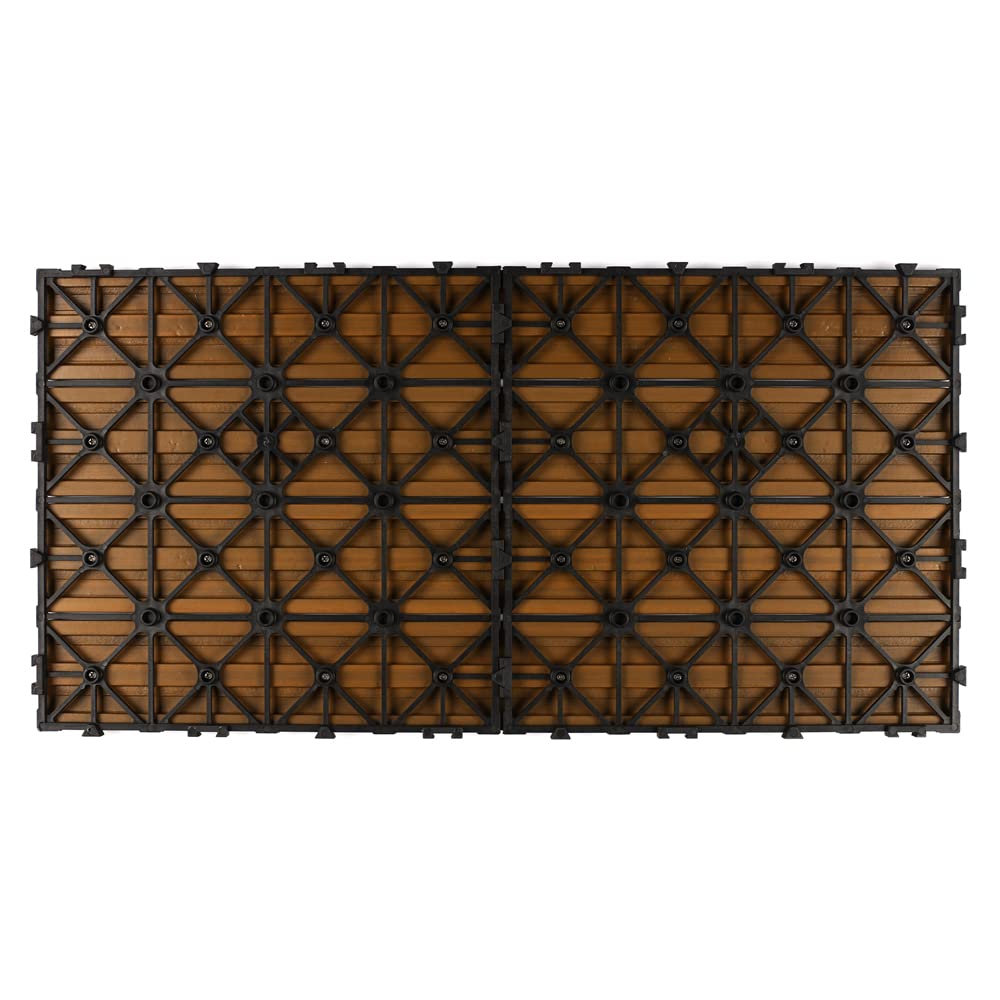 UltraShield Naturale 2 ft. x 1 ft. Quick Deck Outdoor Composite Deck Tile in Peruvian Teak (20 sq. ft. Per Box) NewTechWood
