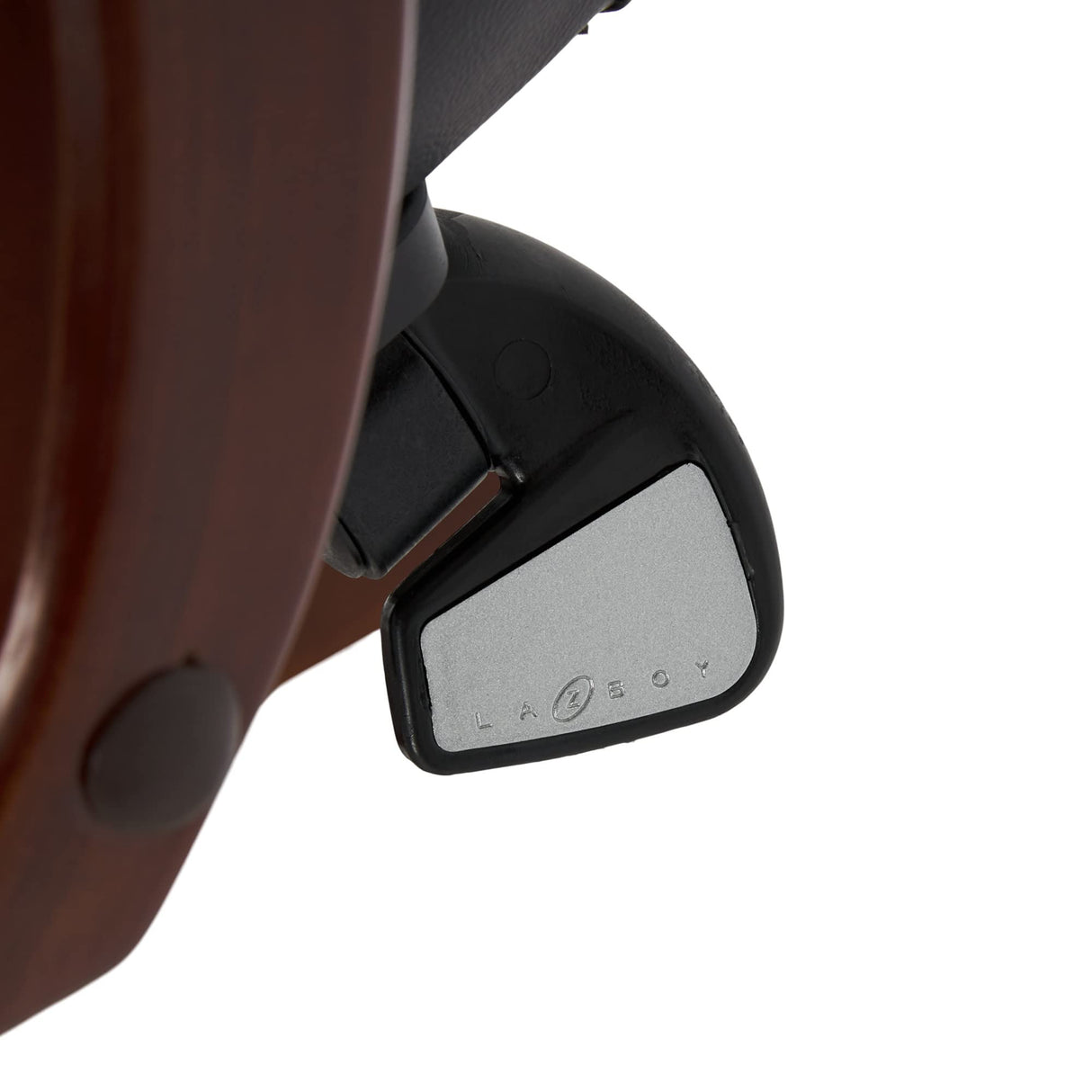 La-Z-Boy Delano Big & Tall Executive Office Chair, High Back Ergonomic Lumbar Support, Bonded Leather, Black with Mahogany Wood Finish La-Z-Boy