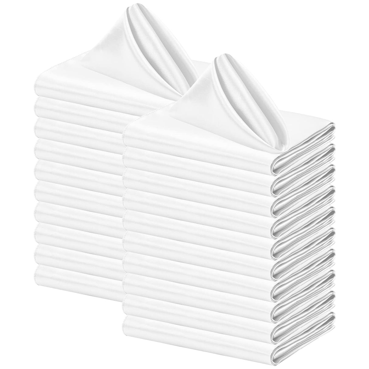 30 Pieces Satin Dinner Napkins 17 x 17 Inch Oversized Square Table Napkins Washable Soft Dinner Napkins for Wedding, Parties,Banquet,Restaurant Decoration (White) Pesonlook