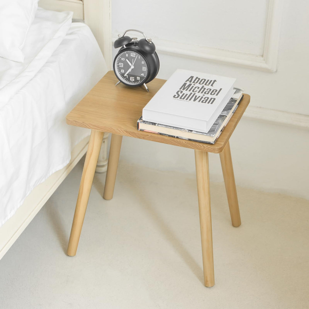 AWASEN Side Table, Small End Accent Table for Living Room Bedroom Office Small Spaces, Modern Wood Side Table Nightstand with Solid Wood, Easy Assembly, (Natural) AWASEN