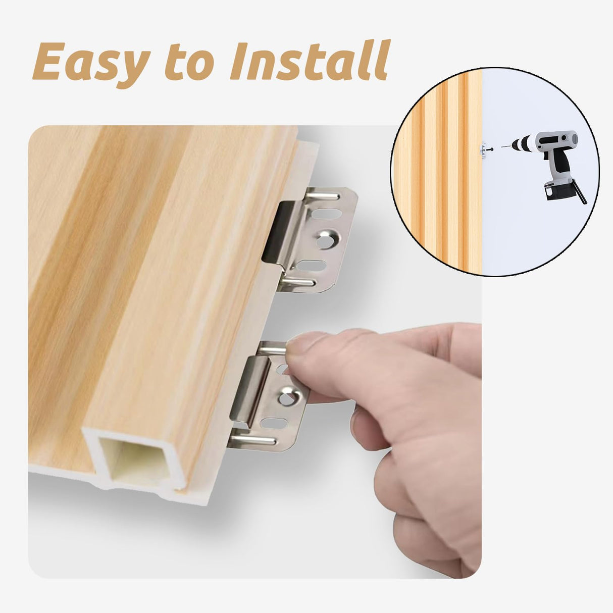 WPC Slat Wall Paneling, Modern Accent 3D Wall Panels, 8-Piece 94.5" x 6.6" TV Wall Panel, Bedroom, Living Room, Oak Carlo Schdoo