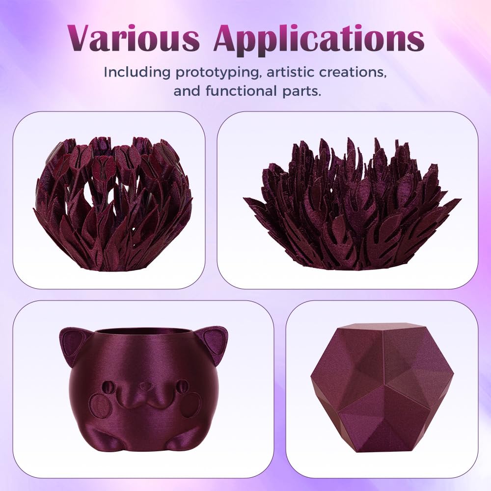 VOXELAB Chameleon HS PLA Filament 1.75mm+/- 0.02mm, Color Changeable Rapid PLA 3D Printer Filament, Max 500mm/s High Speed Printing, Changing Colors Filament 1kg Spool (2.2lbs),Abyssal Red Voxelab