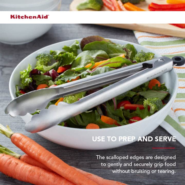 KitchenAid Stainless Steel Utility Tongs, 12 Inch KitchenAid
