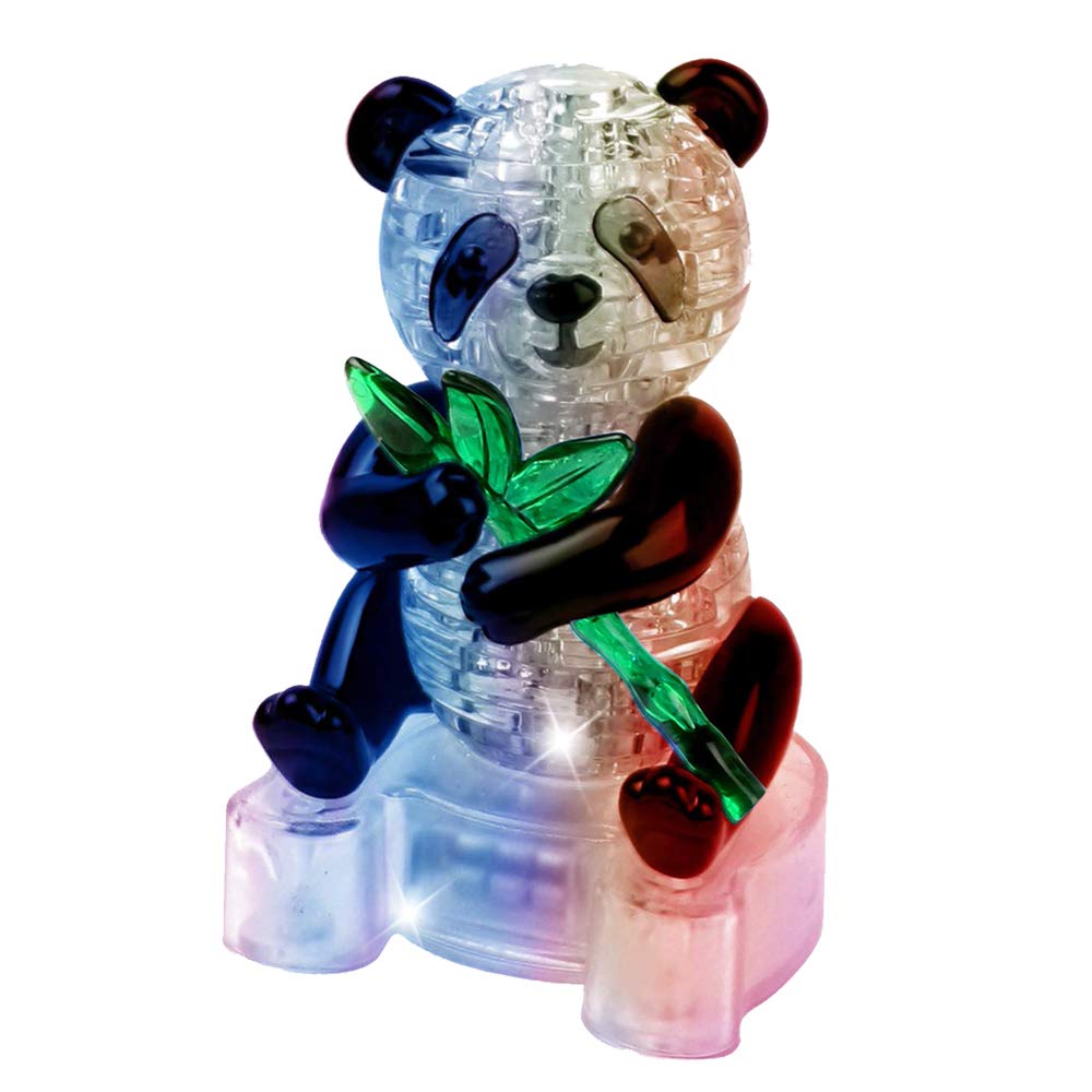 Coolplay 3D Crystal Puzzle Panda Gifts, Desk Toys with Light-Up Base 58 Pieces Coolplay