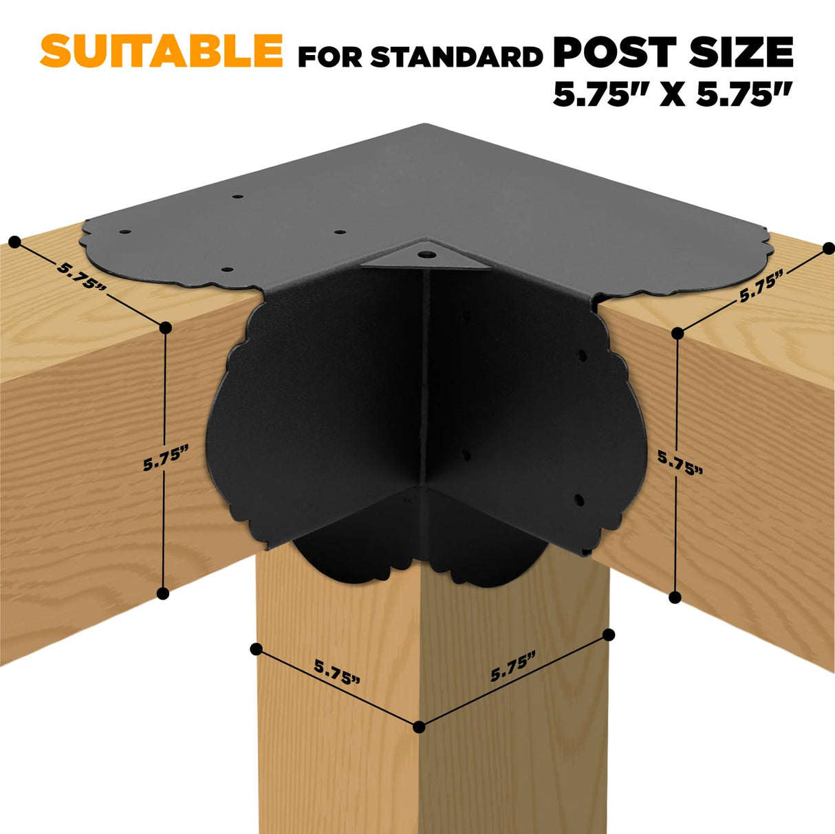 Pergola Bracket, 3-Way Pergola Right Angle Bracket, Raised Wood Bracket for 6"x6" (Inner Dimensions: 5.5"x5.5") Wooden Beam, Pergola, Garden, Gazebo,... TPHUC