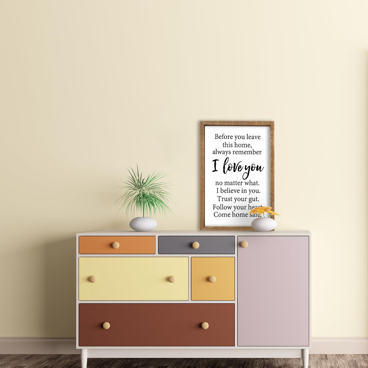 Before You Leave This Home Sign Wall Art Decor 16x11 Inch Rustic Farmhouse Living Room I Love You Inspirational Family Wood Framed Sign Entryway Motivationa And Romantic Wall Hang (Wood) comurdyo