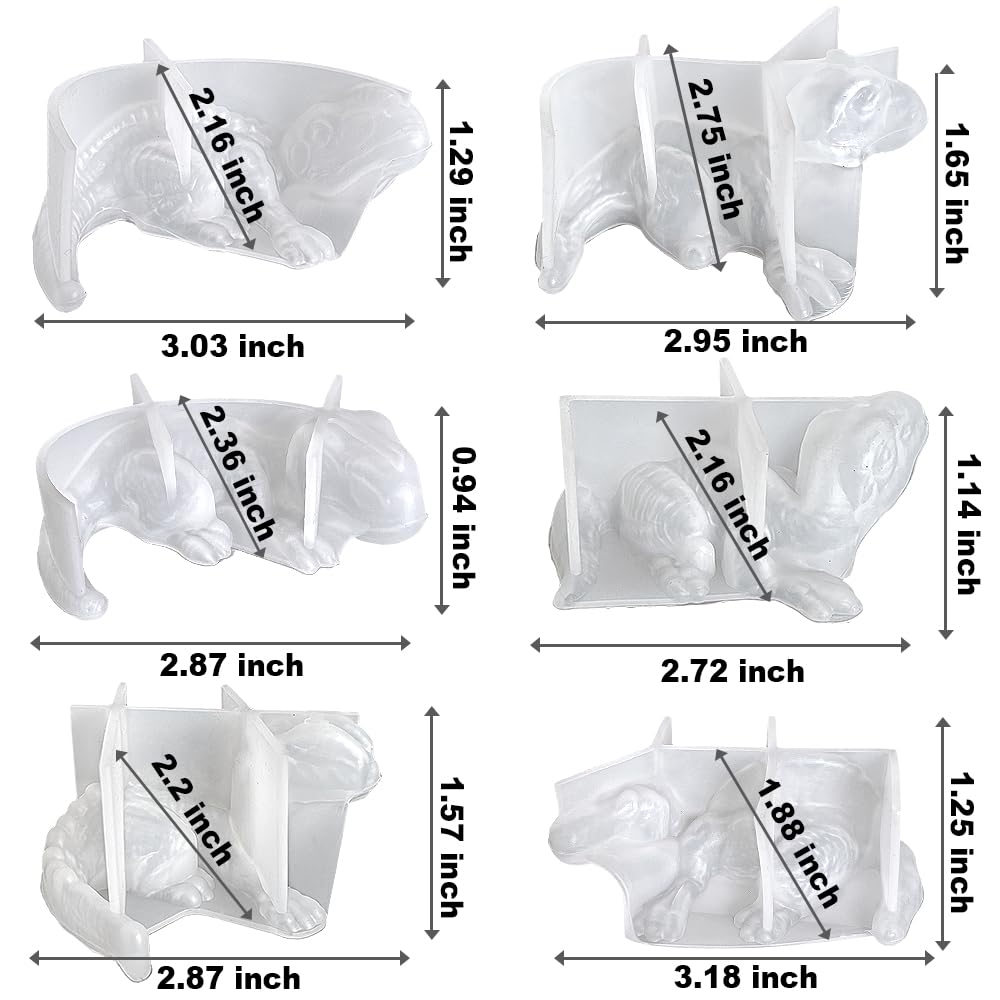 RESINWORLD Set of 6 Pieces 3D Dinosaur Silicone Molds, Dino Baby Resin Mold, Cute Animal Dinosaur Mold for Resin Plaster Clay Casting ResinWorld