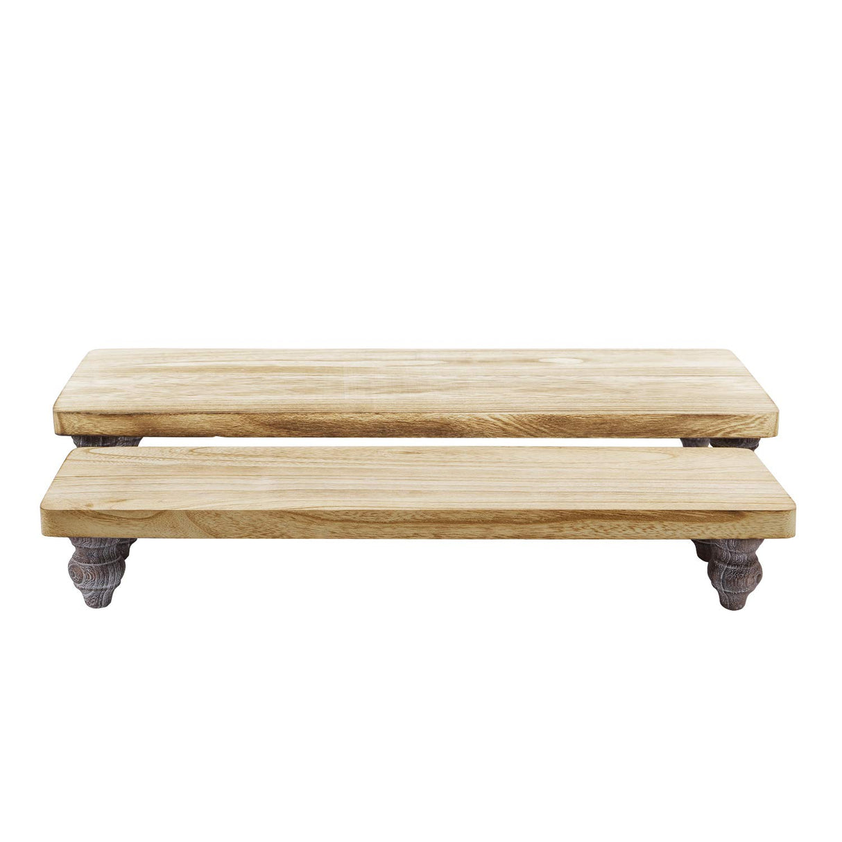 Ikee Design 2 Pcs Set Wooden Display Riser, Wood Cupcake Dessert Display Riser, Countertop Dessert Serving Stand Wood, Cake Display Riser Stands Wood Ikee Design