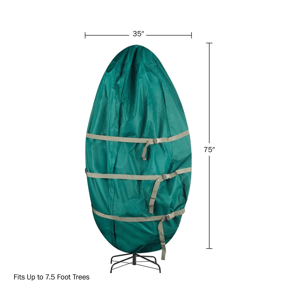 Upright Christmas Tree Storage Bag - Canvas Cover for 7.5-Foot Artificial Trees, Inflatables, and Christmas Decorations by Tiny Tim Totes (Green) TINY TIM TOTES
