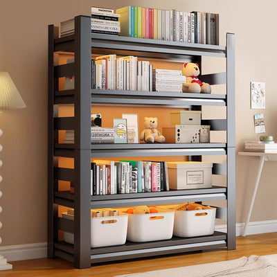 5 Tiers Book Shelves, Office Shelf Organizer, Heavy Duty Book Shelving, Adjustable Bookshelf, Freestanding Book Shelves, Book Shelves for Living Room, Black Bookshelves (47.24"W*18"D*78"H)