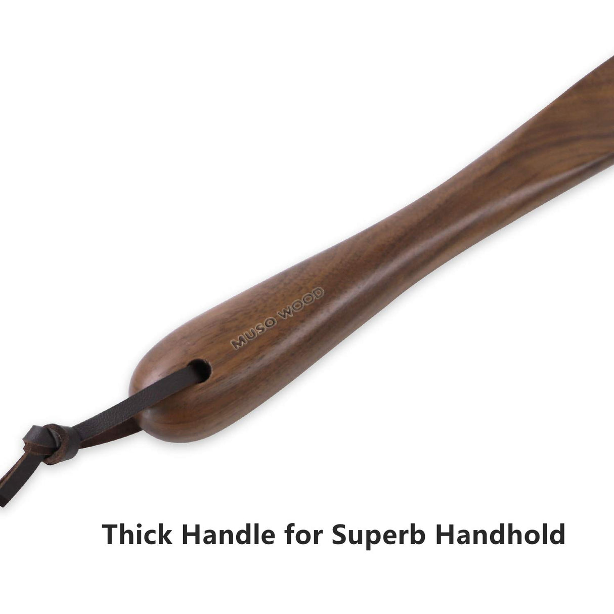 Muso Wood Shoe Horn Long Handle for Seniors,Wooden Shoehorn for Men, Women, Kids,Pregnancy(Walnut 15") muso wood