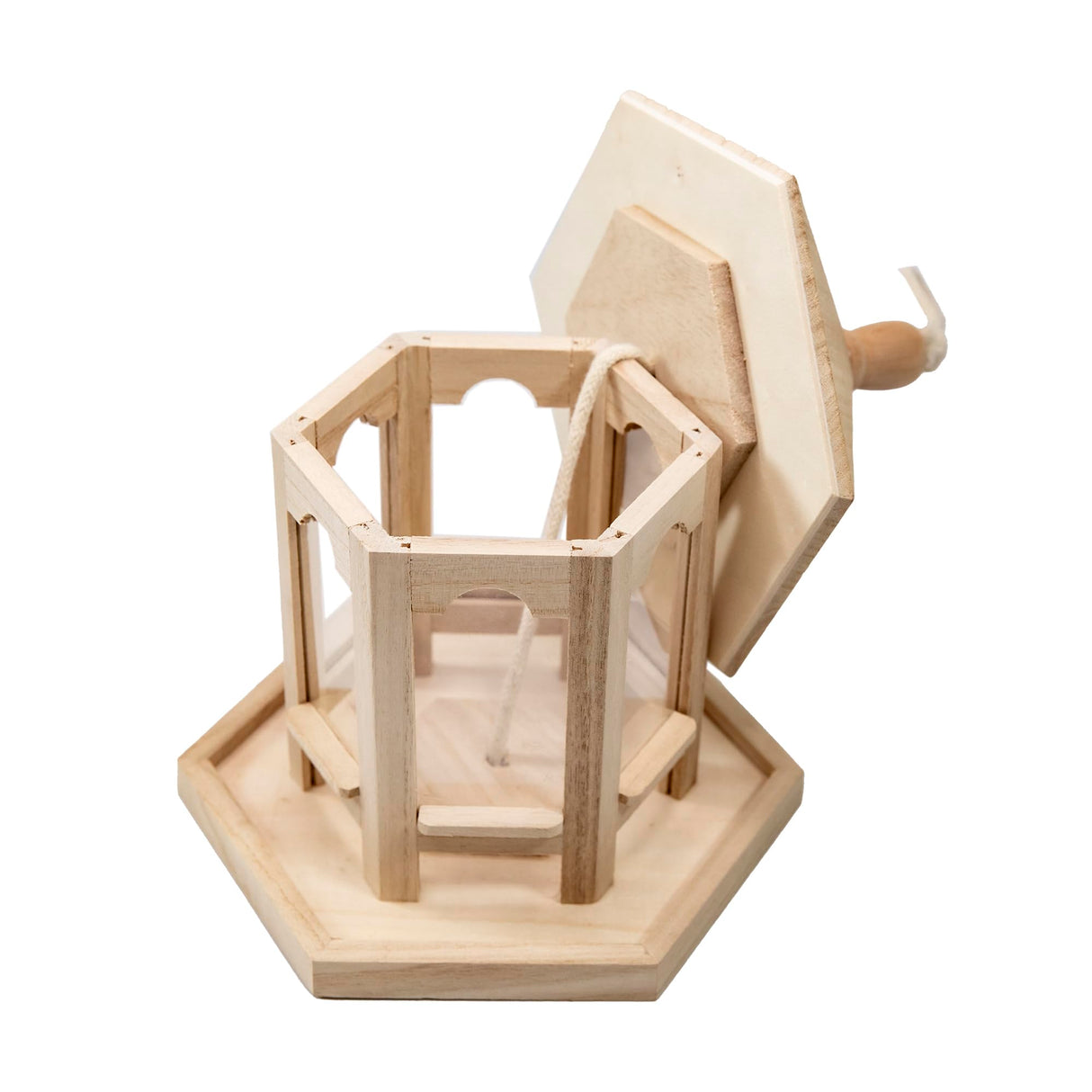 Berfutall-DIY Wooden Bird House for Outdoor, Wild Bird Feeder, Hanging Birdhouse,Perfect for Cardinals, Bluebirds, and More. (B) Berfutall