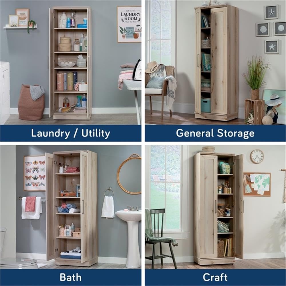 Sauder HomePlus Two Door Storage Cabinet/Pantry Cabinet, Pacific Maple Finish Sauder