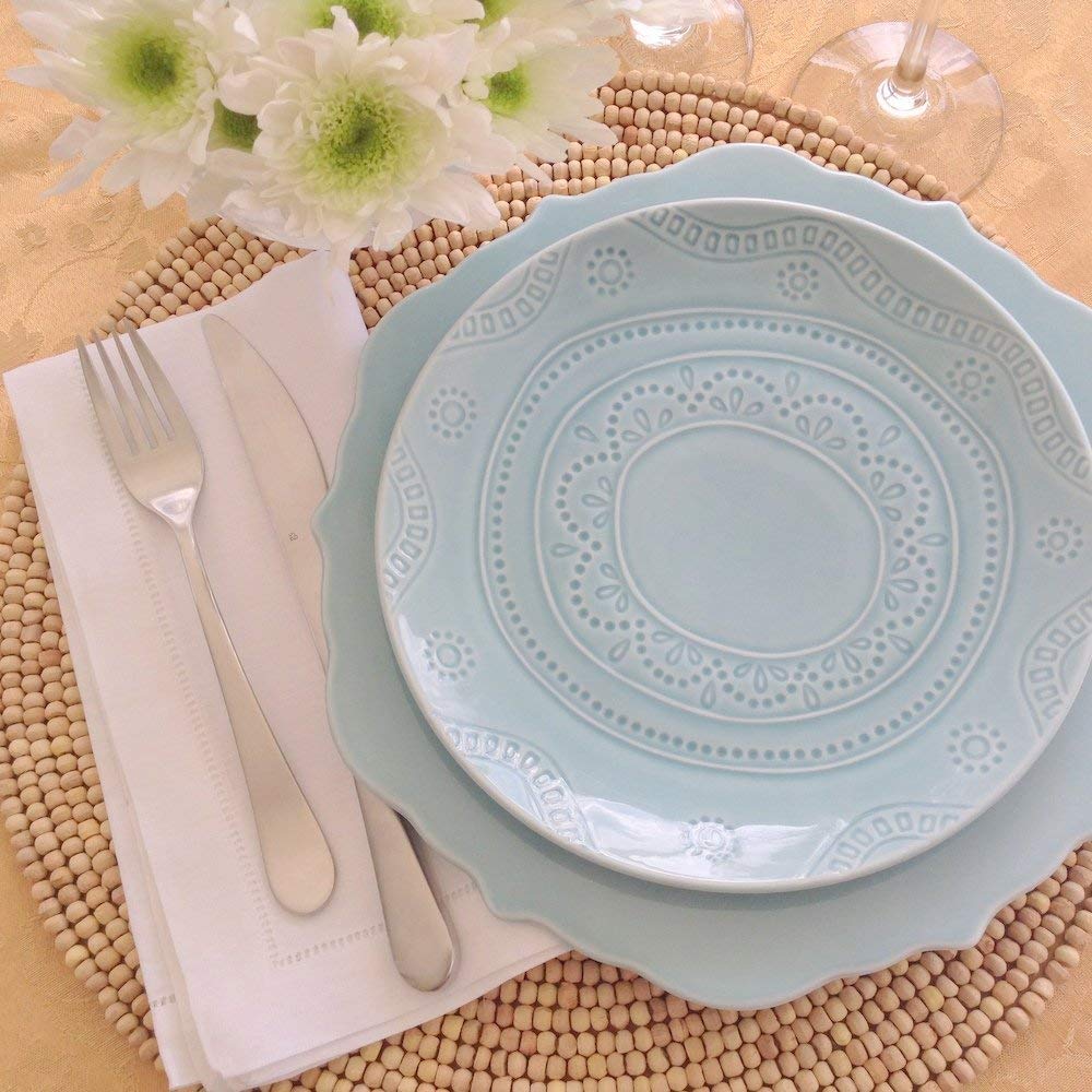 White Linen Hem Stitch Dinner Napkins - Set of 12 20"x20"-Ladder Hem Stitch 100% Linen Cloth Napkins-Super Value Bulk 12 Pack Minhcraft