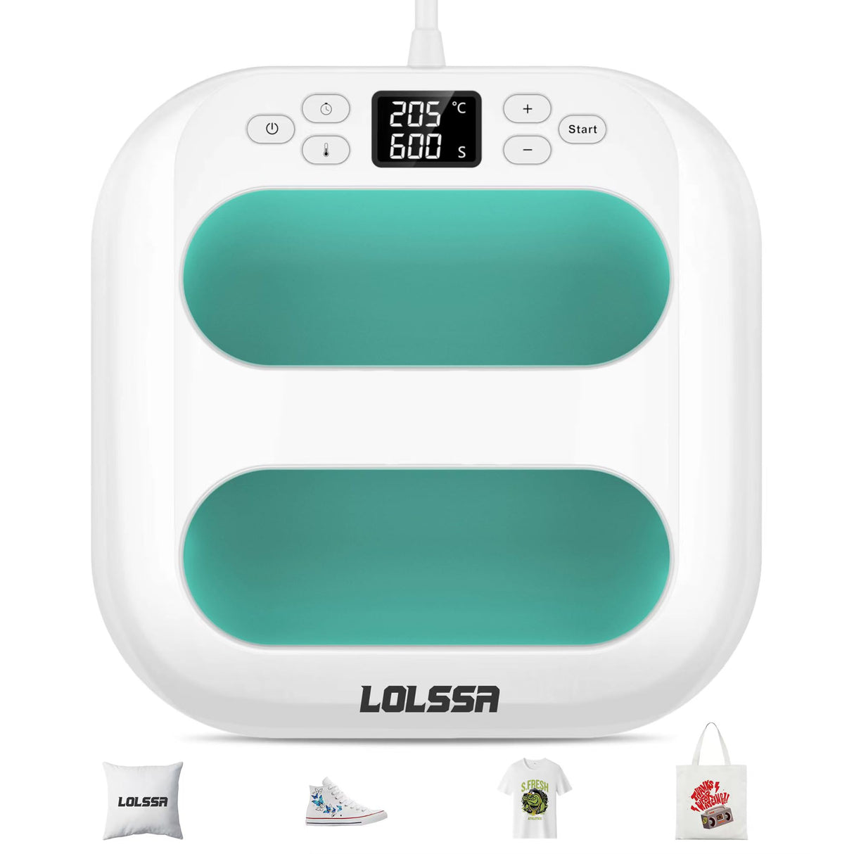 Heat Press Machine for T Shirts- 9x9 Heat Press Shirt Press Machine with Precise Temperature Control, Mini Heat Press for Hats, Dresses, Pillows, Tote Bags-Green LOLSSA