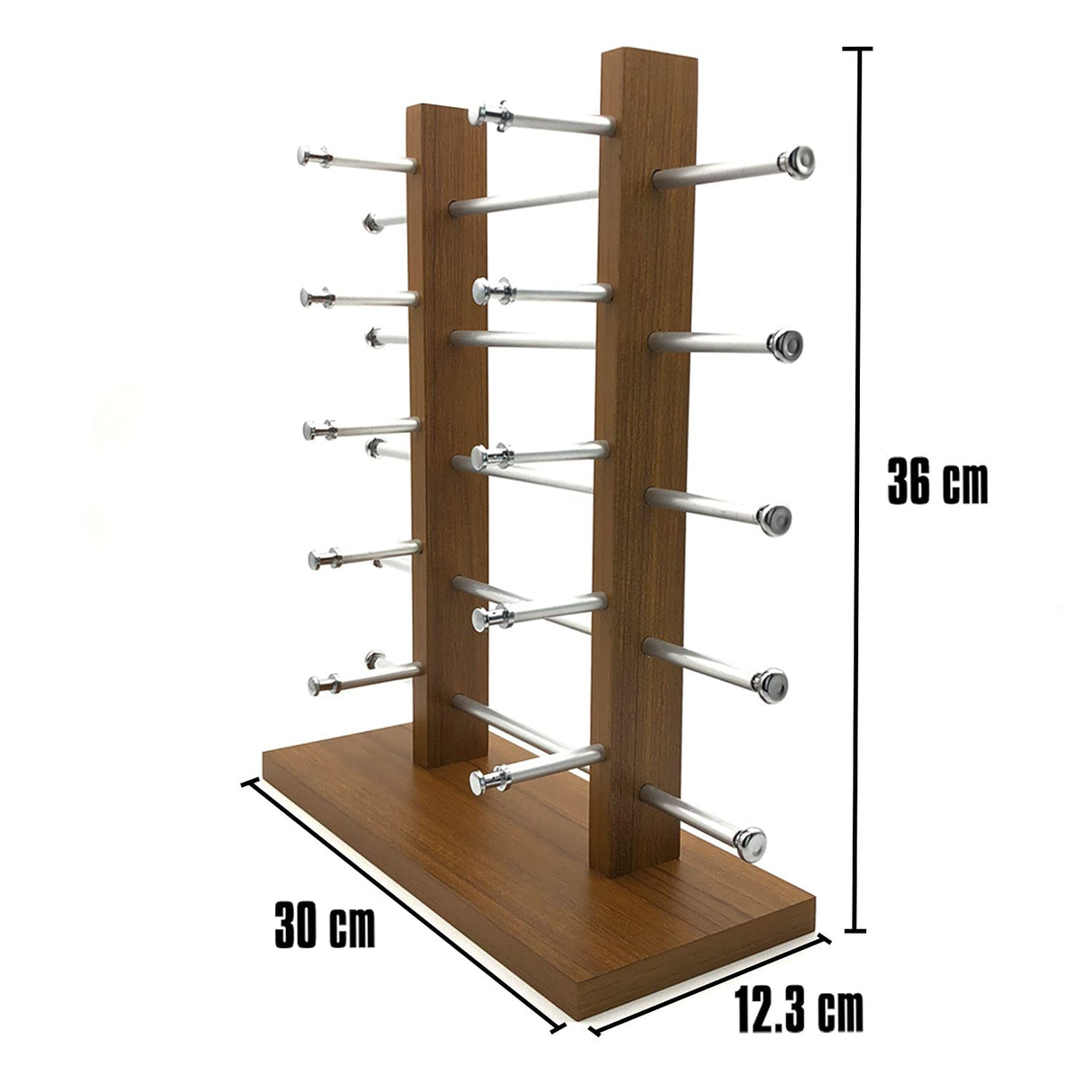 Sungee Sunglass Display Stand Wood Sunglasses Storage Rack Organizer Stand for Business and Home Or Shop Display (10-Layer) Sungee