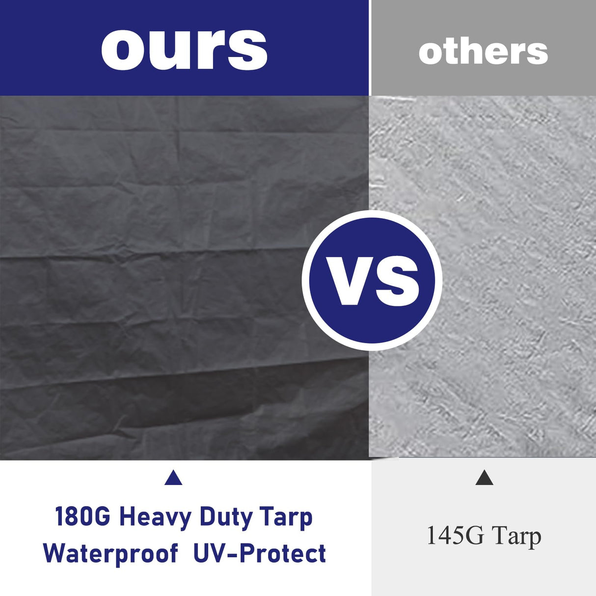 Mergrim 10' x 20' Carport Canopy Replacement Cover with Ball Bungees, 180g Heavy Duty Tarp for Most 10'x20' Carport Frame, Top Cover Only, Frame is Mergrim