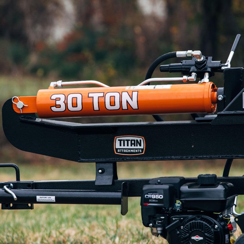 Titan Attachments Industrial 30 Ton Towable Hydraulic Horizontal/Vertical Log Splitter, Quarter Logs Up to 24", ATV/UTV Tow-Behind with 208cc Briggs and Stratton Engine Titan Attachments