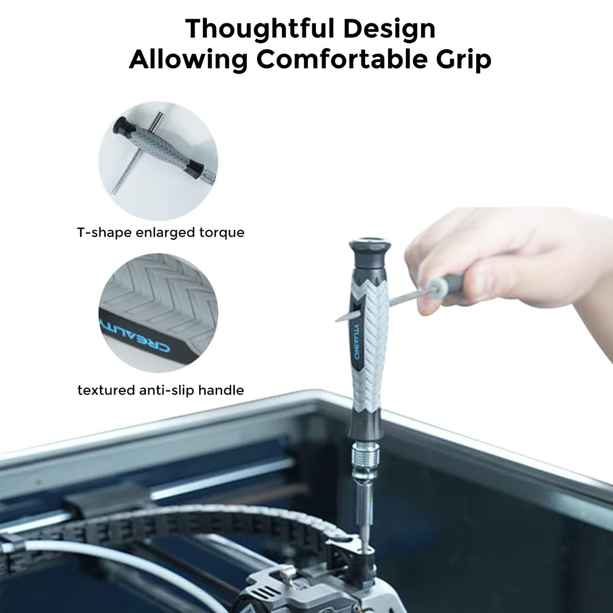 Creality Official 3D Printer Tools Kit, 74 Pieces in 1 Assembly/Removal/Finishing/Filament Cutting Tool with Nozzle Cleaning Kit Needle Nose Plier Screwdriver Kit Tool Storage Bag Comgrow