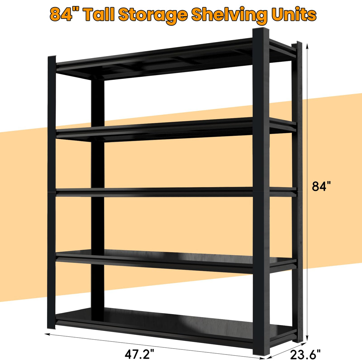 IRONFFICE Metal Storage Shelves Heavy Duty,3000LBS Load Garage Storage Shelves,84''H Shelving Units and Storage,Basement Storage Utility Shelves, IRONFFICE