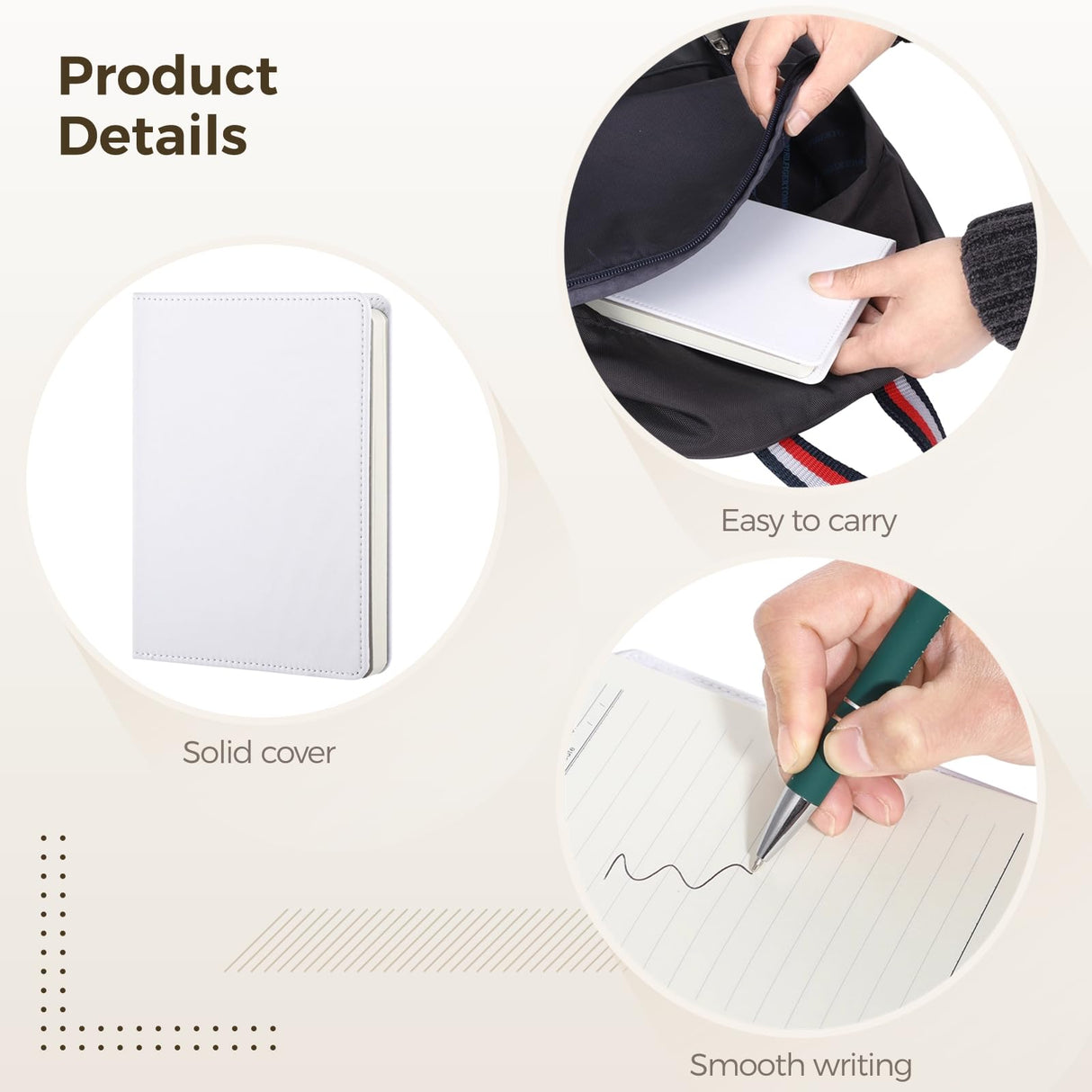 Tideme 4 PCS Sublimation Blank Notebooks, Faux Leather Journal Notebooks, DIY Small Notebook Notepads, A6-200 PagesCustomizable Hardcover Blank Notebooks for School Office Supplies Tideme