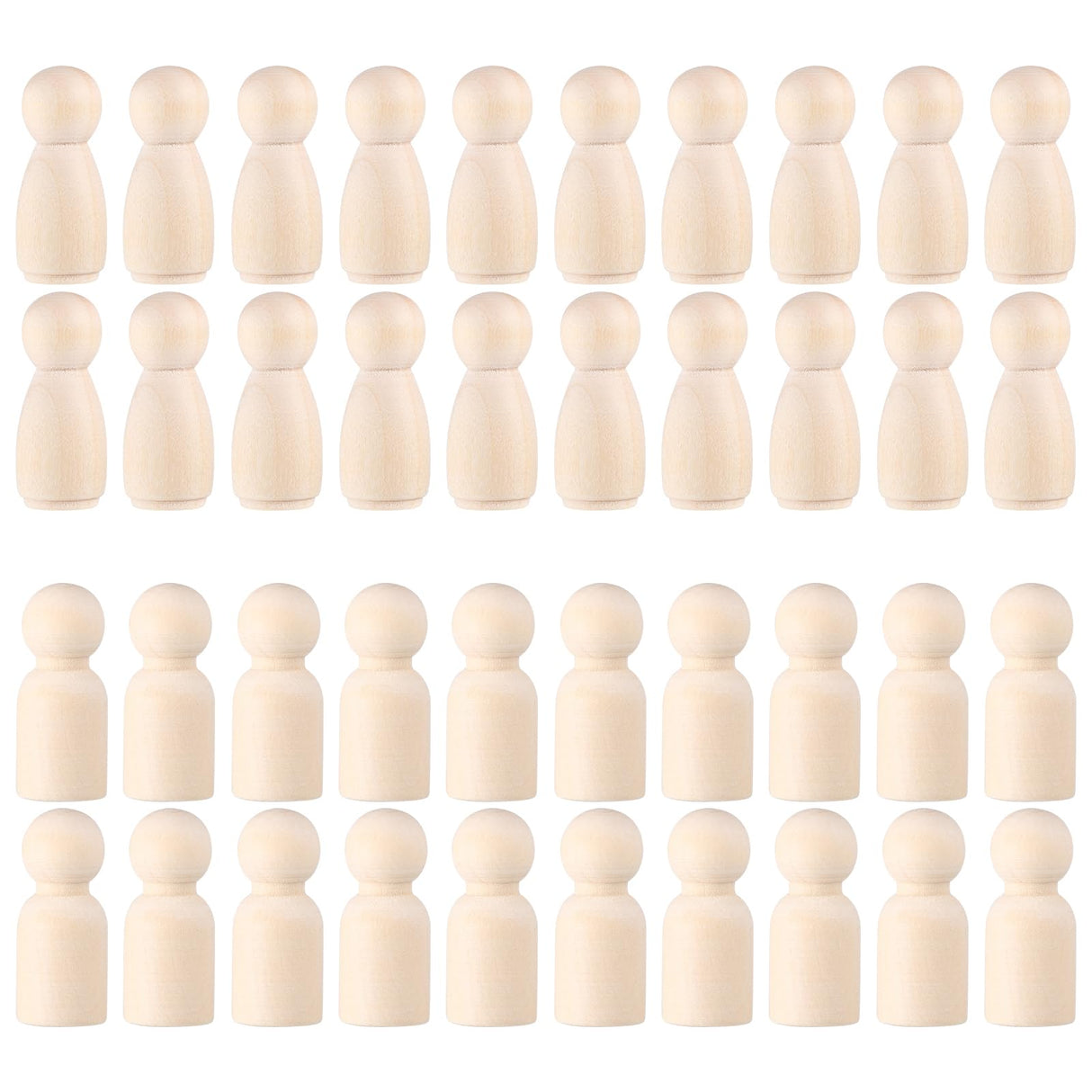 Christmas Doll 40Pcs Wooden Peg Dolls Unfinished Wood Peg People Unpainted Wood Figures Decorative for DIY Graffiti Painting, Arts, Crafts Projects Wooden Toys STOBOK
