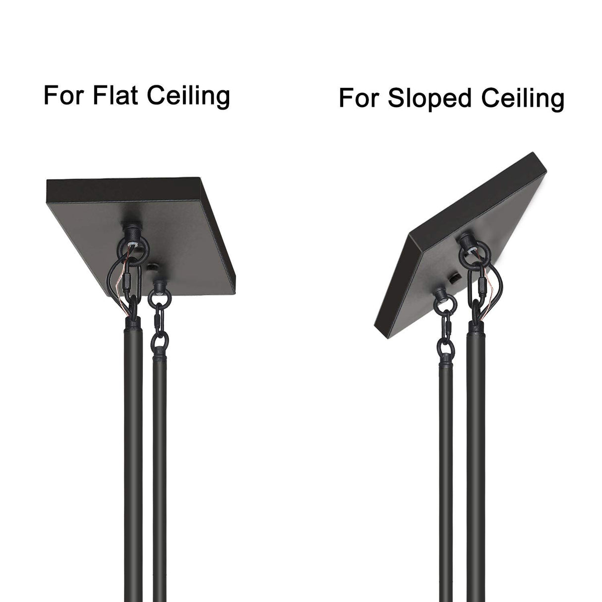 LALUZ Farmhouse Chandelier, 5-Light Kitchen Island Lighting with Clear Glass, Wood and Black Finish, 32 Inches LALUZ