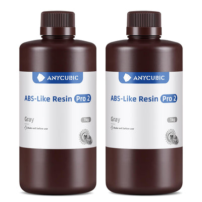 ANYCUBIC ABS-Like 3D Printer Resin Pro 2, Stronger and Tougher, High Precision and Long-Lasting, Low Odor, Wide Compatibility for All LCD Resin 3D Printers (Grey+Grey, 2kg)