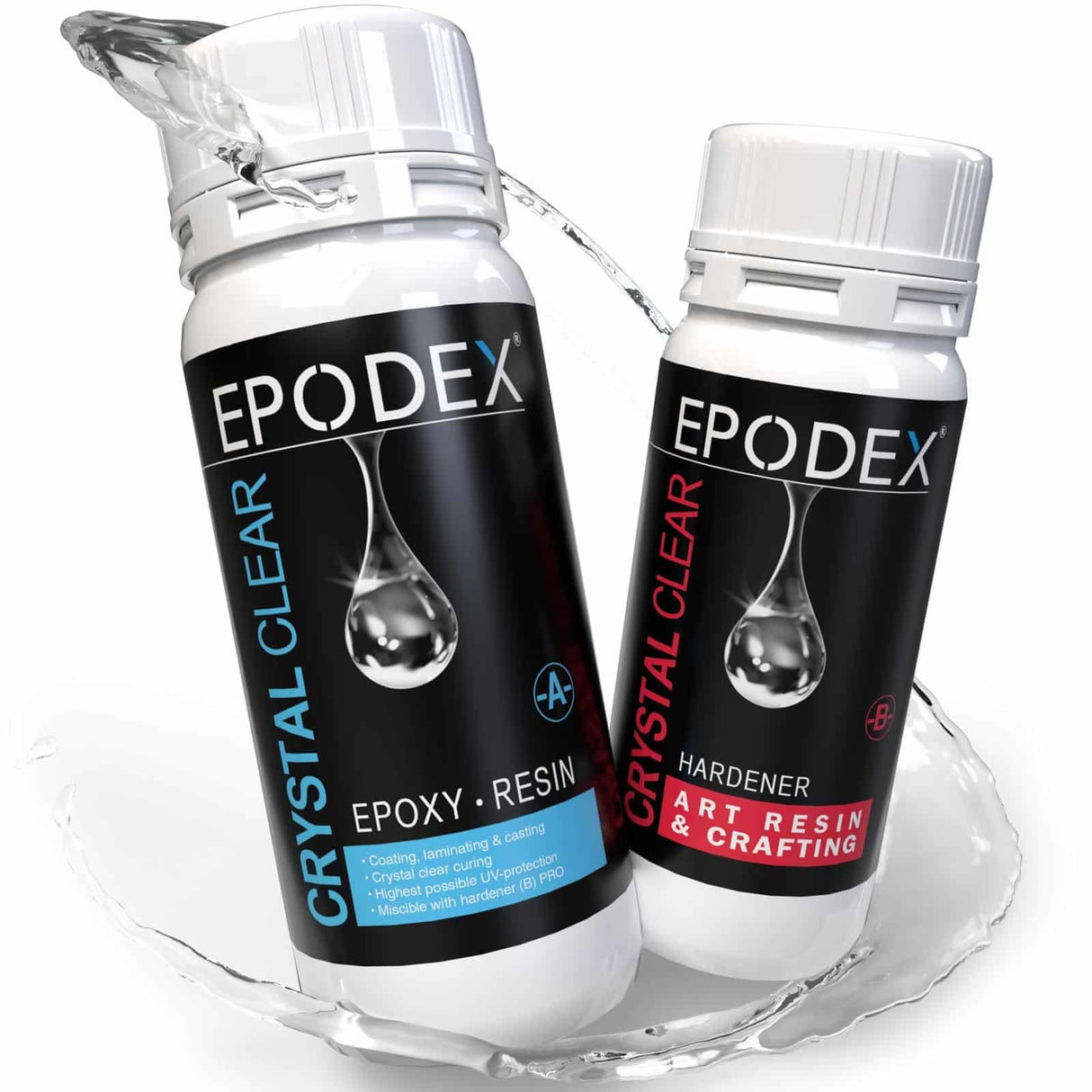 EPODEXยฎ Art Resin & Crafting Epoxy Resin Kit UV-Stabilized Jewelry, Coasters, Tumblers, Crafts, Solvent- & Bubble Free, Low Odor, All Surfaces Wood, Concrete, Glass | Up to 3/4 Inch 0.375-15 Gal 2:1 EPODEX