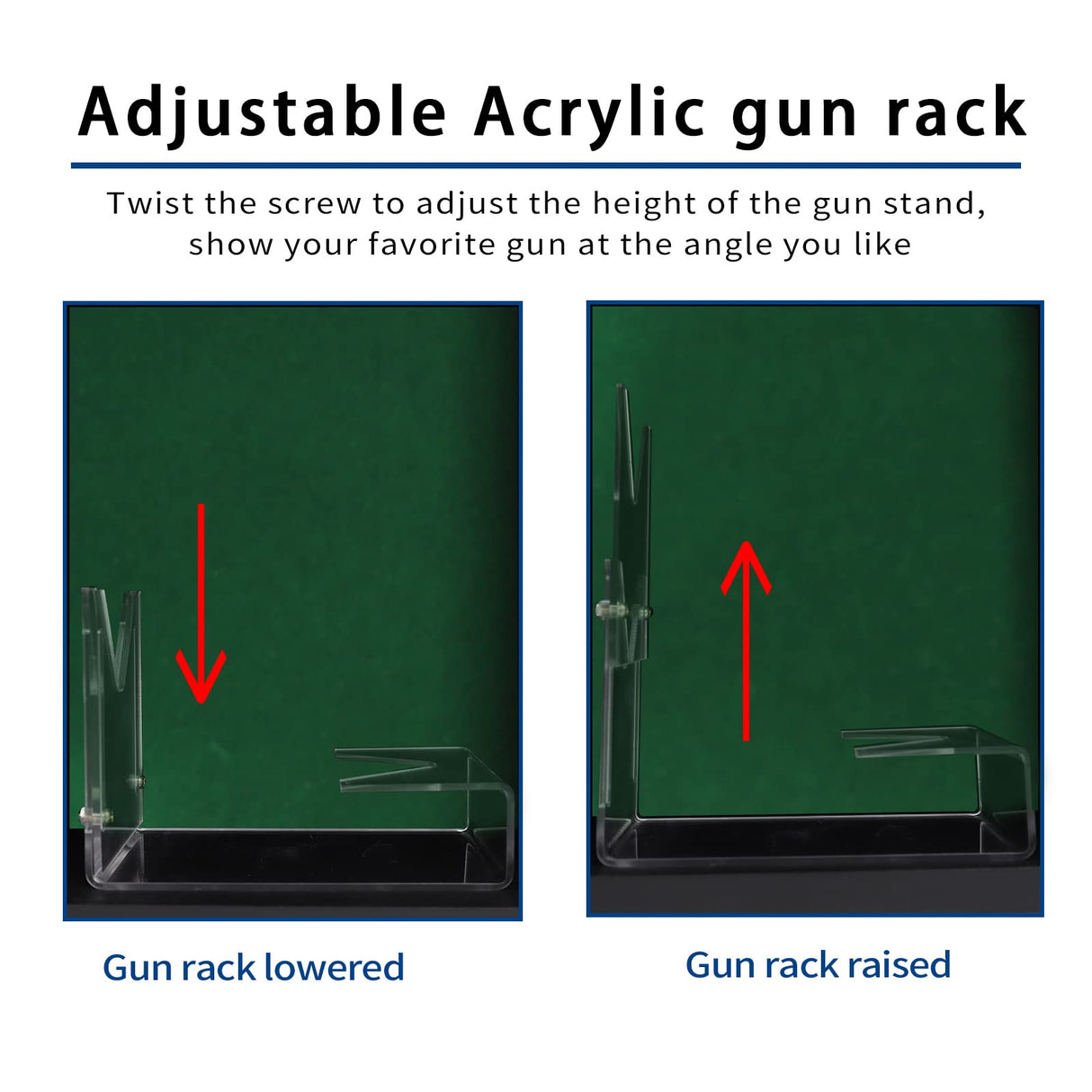 COMSREV Single Handgun Pistol Revolver Gun Display Case Wall Mount Lockable Black Felt Wood Cabinet w/ 98% UV Protection Acrylic Clear Door Gun Shadow Box Stand Rack Holder COMSREV