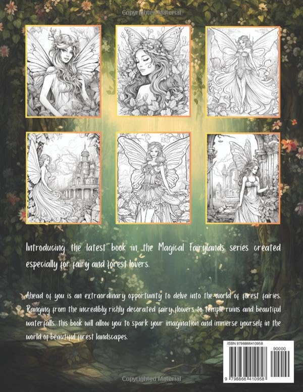 Mystical Woodland Coloring Book for Adults (Magical Fairylands - A Coloring Book Series of Fairies in Mystical Scenarios) WoodArtSupply