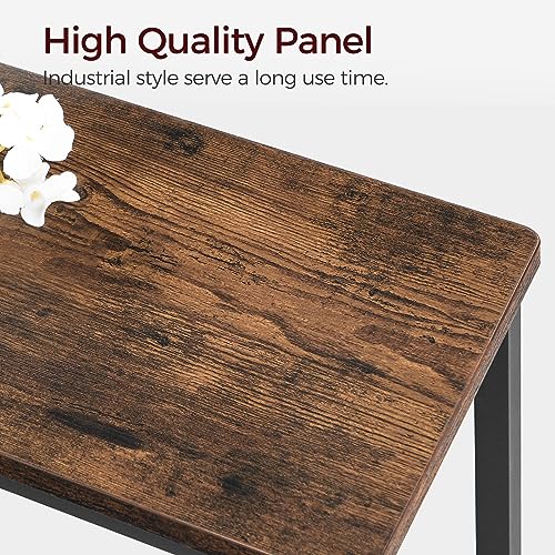 MAHANCRIS Bar Stools, Set of 2 Bar Chairs, Kitchen Breakfast Bar Stools with Footrest, 25.8" Dining Stools, Rectangular Industrial Bar Chairs, for MAHANCRIS