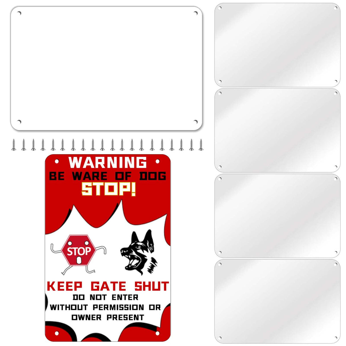 4 Pack 8"x12" Aluminum Sublimation Metal Sign Blanks with Screws, 0.65mm Thickness Bulk Sublimation Blank Yard Signs, Heat Transfer UV Print Sublimation Photo Blanks for Outside, Wall Decor Ickimee