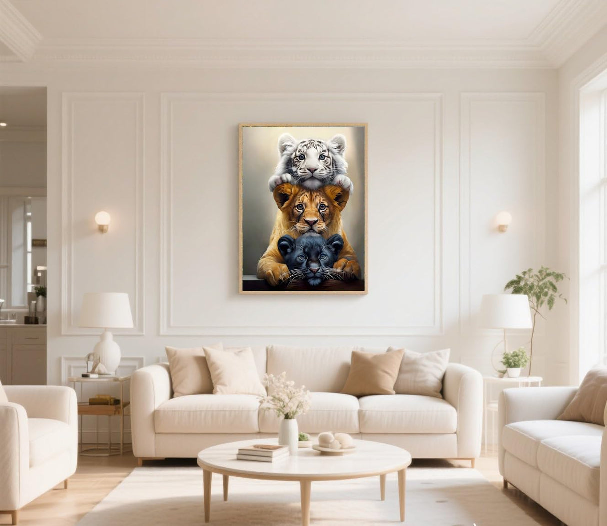 GXGLLPZBY DIY Tiger Animal Diamond Painting Kits, 5D Diamond Art for Beginners Adults, Round Full Drill Diamond dot Art Kits,Gem Art for Adults Home Wall Decor 11.8x15.8in GXGLLPZBY