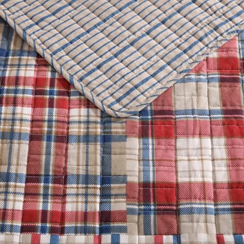 Eddie Bauer - Twin Quilt Set, Reversible Cotton Bedding with Matching Sham, Luxurious Bedding Set (Hawthorne Brown, Twin) Eddie Bauer