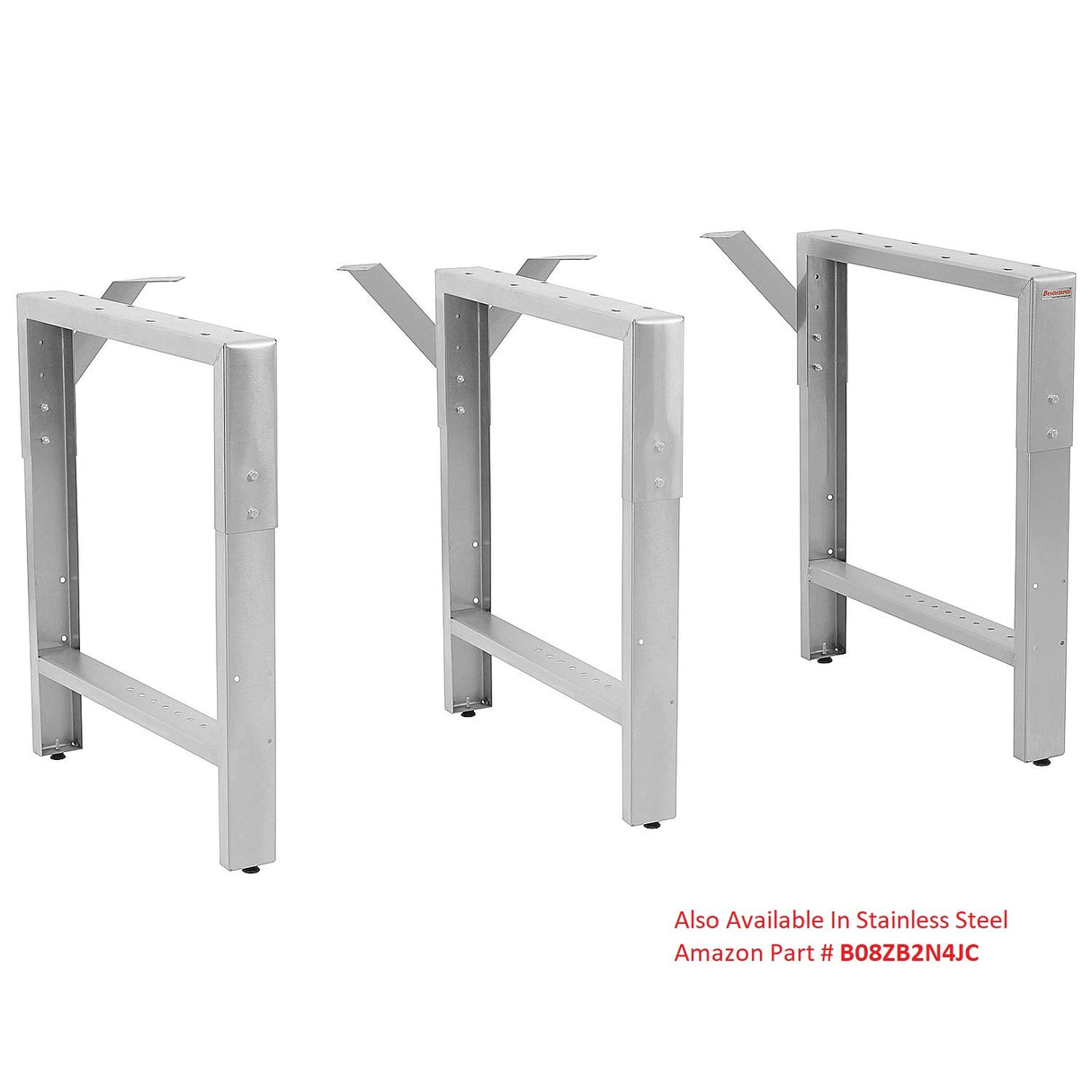 Workbench Frame - 3 Legs - 20" Depth - 29" to 35" Height Adjustable - Black - by BenchPro BenchPro