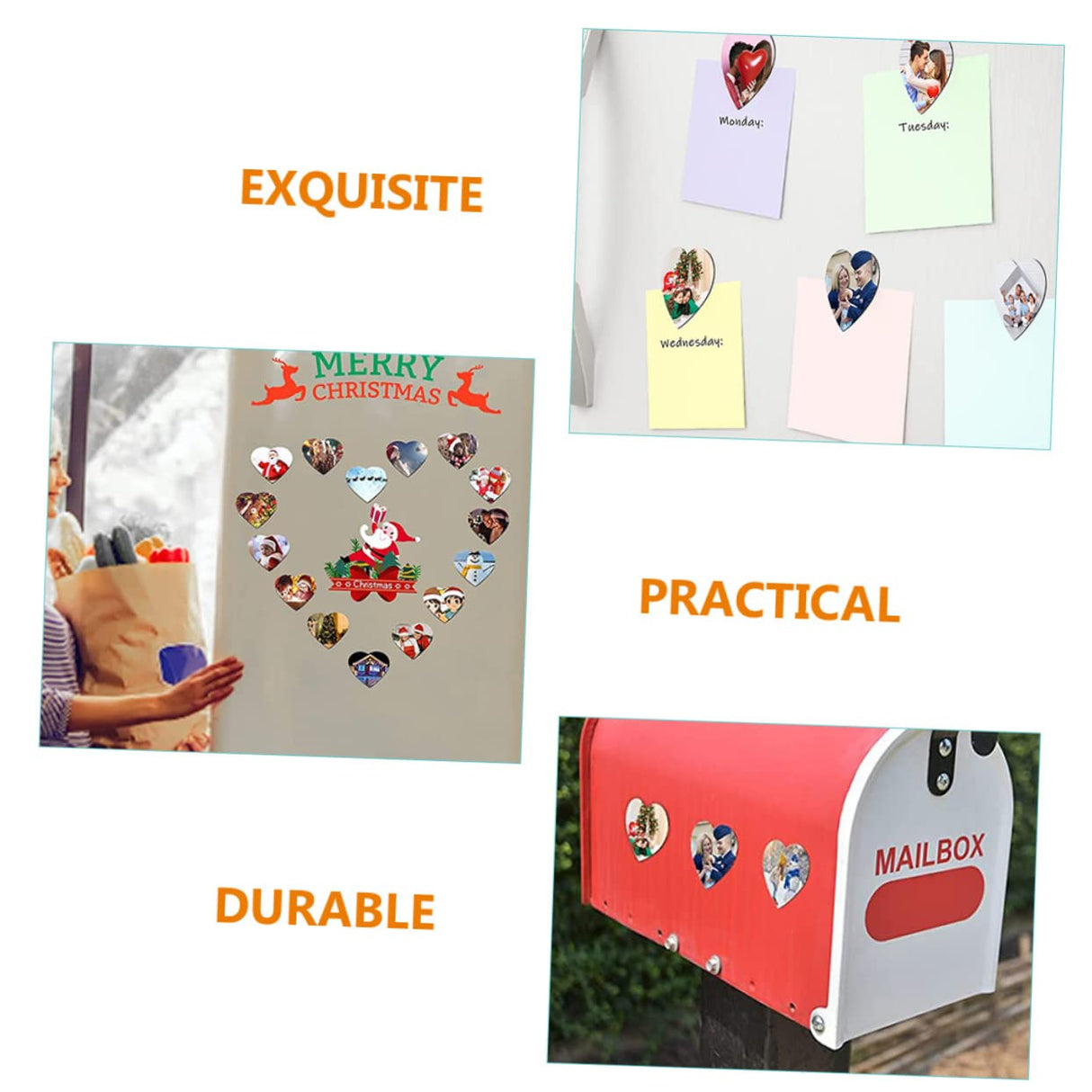 COLLBATH 30pcs Blank Fridge Magnet Magnetic Fridge Sticker Car Magnet Refrigerator for Car Heart Sublimation Magnets Sublimated Fridge Sticker Accessories Heart-Shaped White COLLBATH