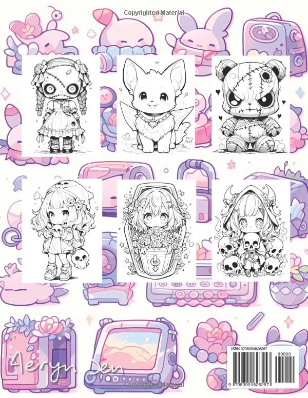 Anime Coloring Book: Creepy Kawaii: Manga Art & Anime Enthusiasts Stress Relief Adult Coloring WoodArtSupply