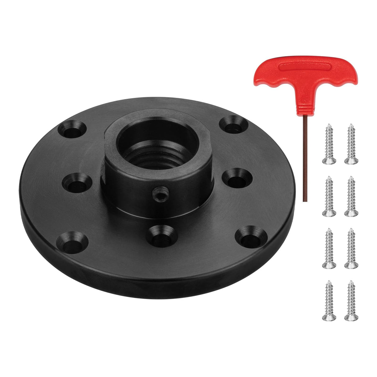 SIIIXS 4'' Steel Wood Lathe Faceplate,Faceplate for Wood Lathe,Lathe Face Plate Fit for 1''X8TPI Spindle without Screwchuck SIIIXS