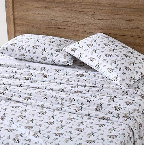 Eddie Bauer - Twin Sheets, Cotton Flannel Bedding Set, Brushed For Extra Softness, Cozy Home Decor (Woodland Friends, Twin) Eddie Bauer