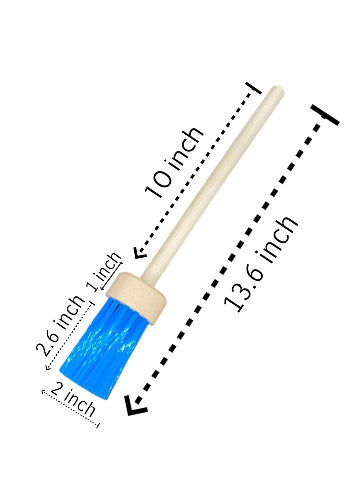 Generic BBQ Grill Basting Mop with Smooth Wooden long Handle Food-Grade Materials, 13.5 Inch Long, Blue WoodArtSupply