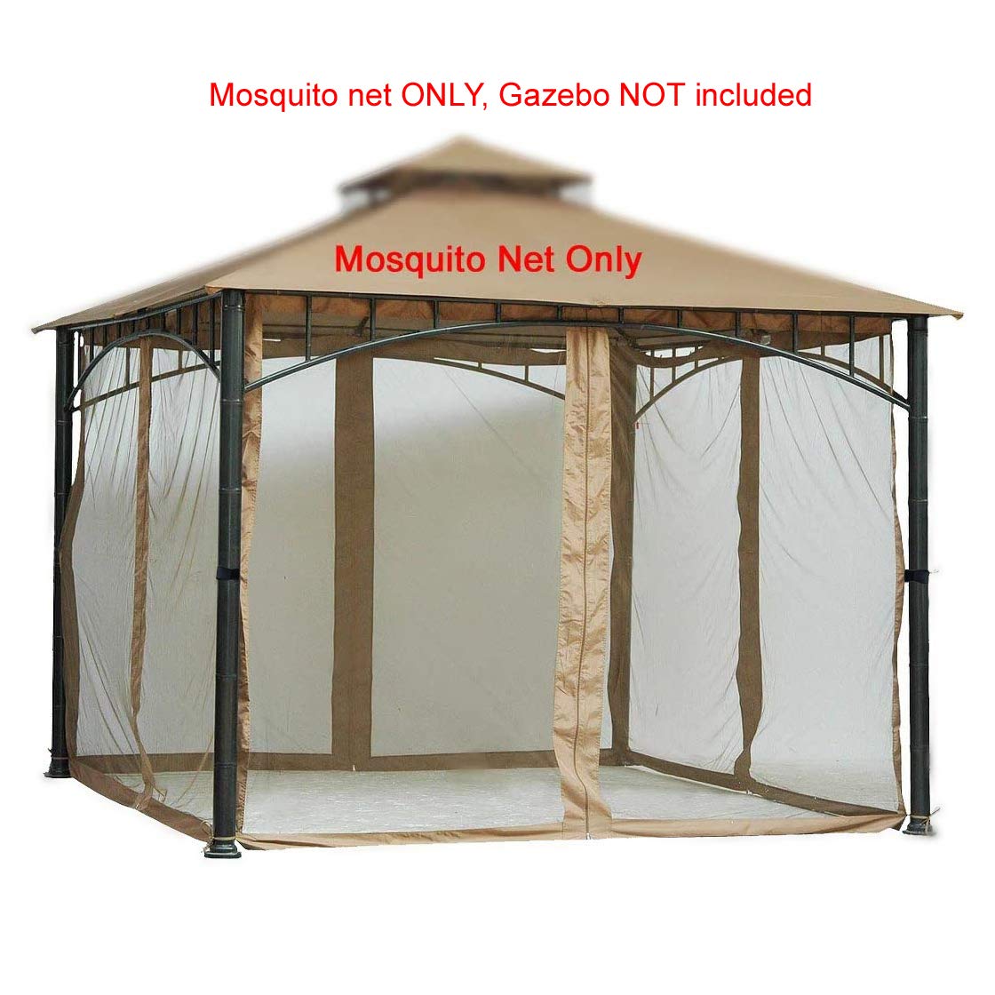 Westcharm 10x10 Gazebo Universal Replacement Mosquito Netting Screen Walls, Set of 4 Panels (Gazebo Mosquito Net Only) Westcharm