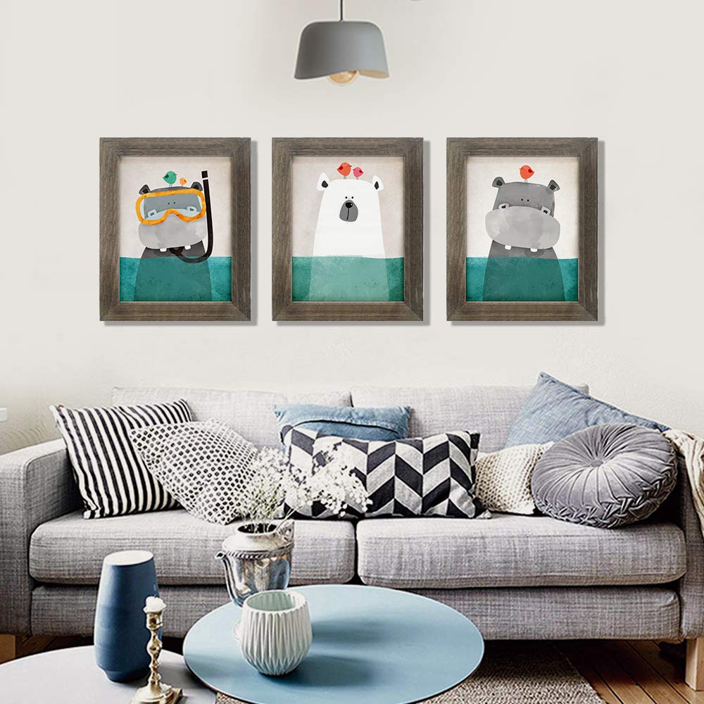 IKEREE 8x10 Rustic Farmhouse Distressed Picture Frame, Weathered Grey, Built-in Easel for Tabletop or Wall Mounting Display… IKEREE